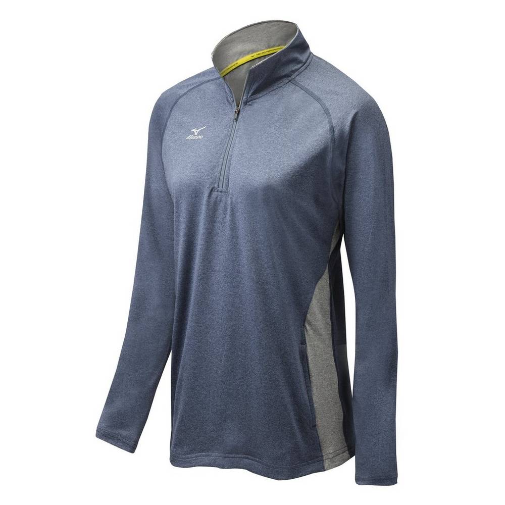 Damske Bundy Mizuno Fire 1/2 Zip Námornícka Modrá/Siva Vypredaj NWXQ65308